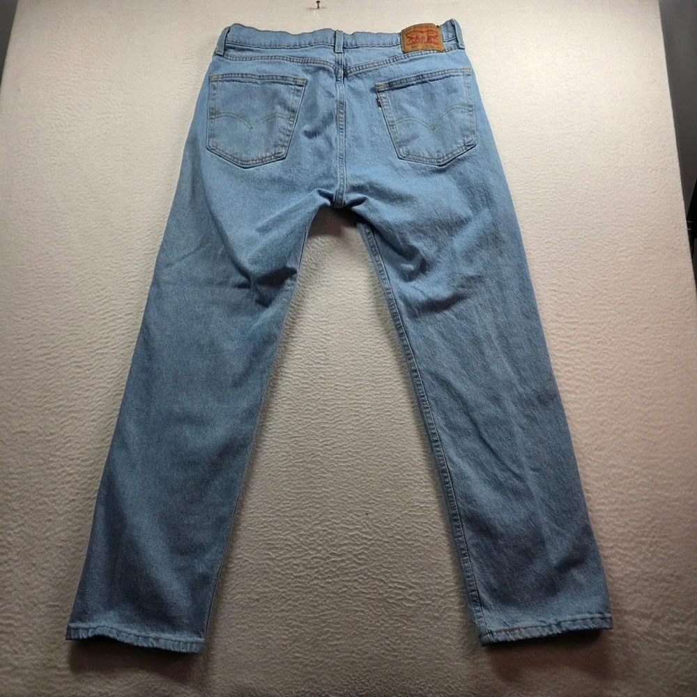 Levi's 505 Regular Fit Jeans Mens 36x30 Light Blue Straight Leg Denim 00505-1992